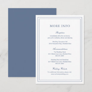 Gertrude Dusty Blue Classic Elegant Wedding Informatiekaartje