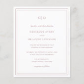 Gertrude Dusty Roos Elegante Huwelijksuitnodiging (Voorkant)