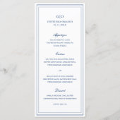 Gertrude Navy Blue Classic Elegant Wedding Menu (Voorkant)