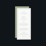 Gertrude Sage Green Classic Elegant Huwelijk Menu<br><div class="desc">Klassieke stijlpagina groen trouwmenu met een eenvoudig en minimaal ontwerp met uw monogram,  namen en trouwdatum bovenaan,  samen met uw menu dat is omringd door een dubbele rand. De doopvonten afwisselen tussen en elegant manuscript,  een traditionele serif en minimaliseert serif doopvonten. Dit menu is geweldig voor een officiële bruiloft.</div>