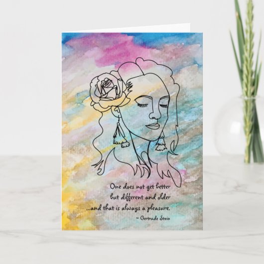 Gertrude Stein Different & Ouder Blank Quote Card Kaart (Voorkant)