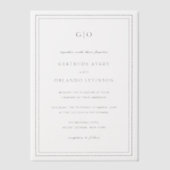 Gertrude Zwart-wit Classic Elegant Huwelijk Vellum Uitnodigingen (Voorkant)