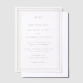 Gertrude Zwart-wit Classic Elegant Huwelijk Vellum Uitnodigingen (Offset)