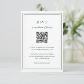 Gertude Emerald Green Classic Elegant Wedding RSVP Kaartje (Staand voorkant)