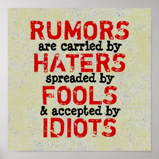 GERUCHTEN ~ POSTER VAN 12X12 (Voorkant)