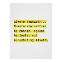 Geruchten worden gedragen door haters Motivatie