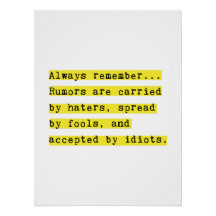 Geruchten worden gedragen door haters Motivatie