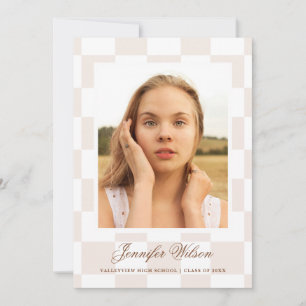 Geruit Afstudeerder afstuderen aankondiging