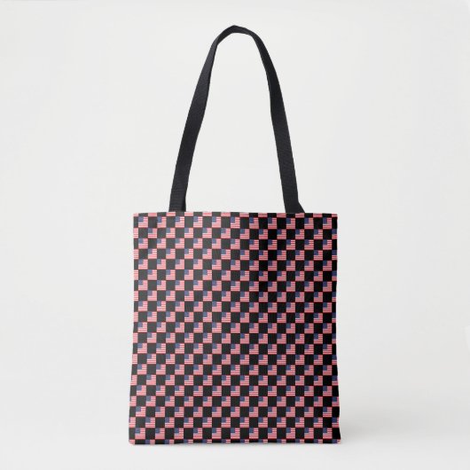 Geruit Amerikaans vlagpatroon Tote Bag (Voorkant)