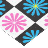 Geruit Aster Roze Blauw Bloemen Abstract Tafelkleed (Gekanteld)