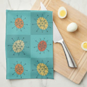 geruit atoomtijdperk turkoois theedoek (Quarter Fold)