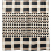 Geruit Beige Bruin Douchegordijn (Voorkant)