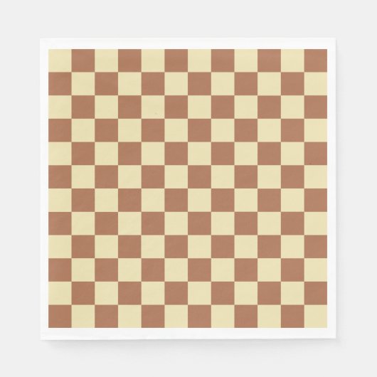 Geruit beige en bruin servetten (Voorkant)