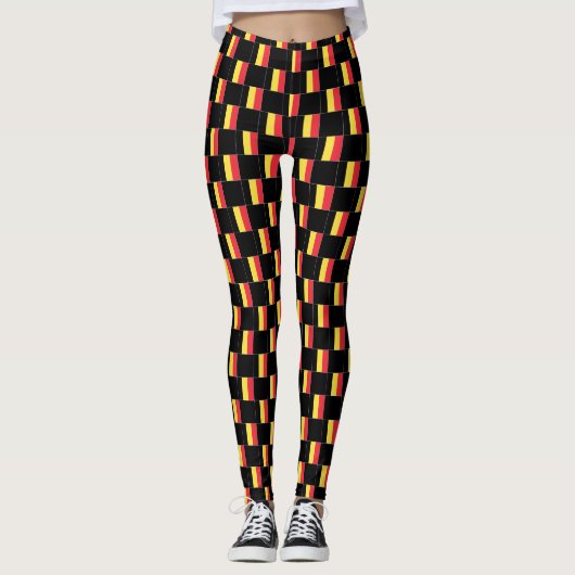 Geruit Belgisch vlagpatroon Leggings (Voorkant)