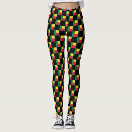 Geruit Benin-vlagpatroon Leggings