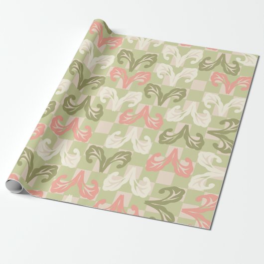 Geruit blad cadeaupapier (Uitgerold)