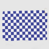 Geruit Blauw en Wit Golfhanddoek (Horizontaal)
