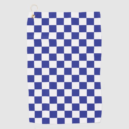 Geruit Blauw en Wit Golfhanddoek (Voorkant)