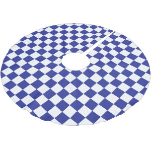 Geruit Blauw en Wit Kerstboom Rok