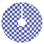 Geruit Blauw en Wit Kerstboom Rok (Voorkant)