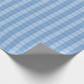 Geruit blauw geruit cadeaupapier (Hoek)