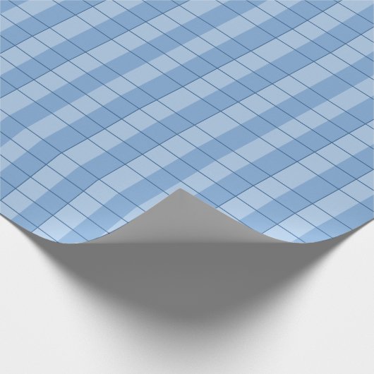 Geruit blauw geruit cadeaupapier (Hoek)