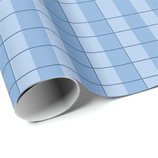 Geruit blauw geruit cadeaupapier (Rol Hoek)