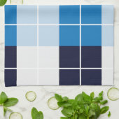 Geruit blauw geruit geplakt patroon theedoek (Gevouwen)