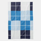 Geruit blauw geruit geplakt patroon theedoek (Verticaal)