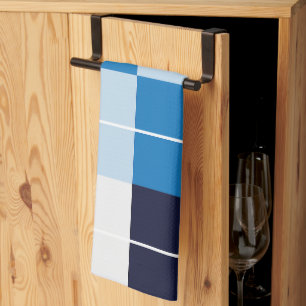 Geruit blauw geruit geplakt patroon theedoek