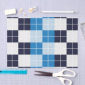 Geruit blauw geruit geplakt patroon tissuepapier (Craft)