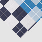 Geruit blauw geruit geplakt patroon tissuepapier (Detail)