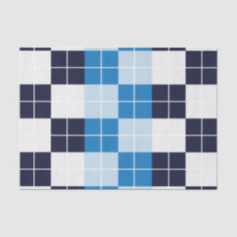 Geruit blauw geruit geplakt patroon tissuepapier