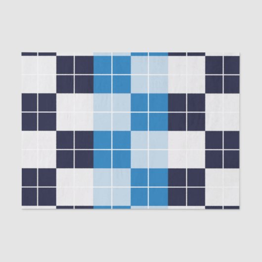 Geruit blauw geruit geplakt patroon tissuepapier (Voorkant)