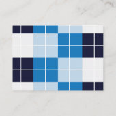 Geruit blauw geruit geplakt patroon visitekaartje (Achterkant)