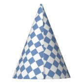Geruit Blauw/Grijs en Wit Feesthoedjes (Achterkant)