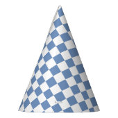 Geruit Blauw/Grijs en Wit Feesthoedjes (Links)
