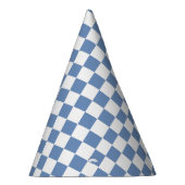 Geruit Blauw/Grijs en Wit Feesthoedjes (Rechts)