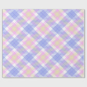 Geruit Blauw Roze Geel Cadeaupapier (Vlak)