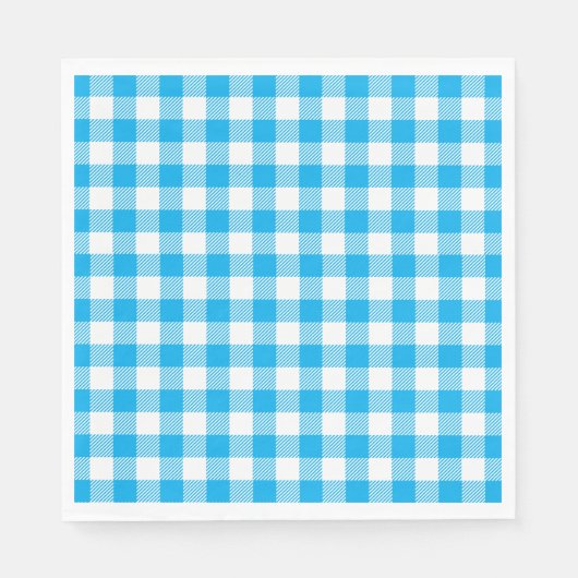 Geruit Blauw Wit Controleert Patroon Gingham Plaid Servet (Voorkant)