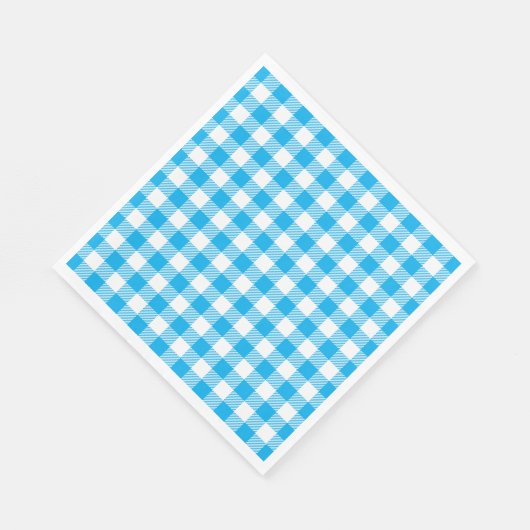 Geruit Blauw Wit Controleert Patroon Gingham Plaid Servet (Hoek)