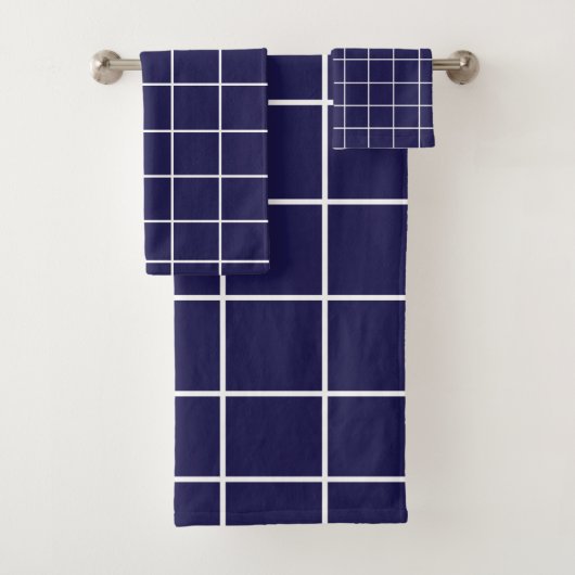 Geruit blauw-wit geruit bad handdoek (Insitu)