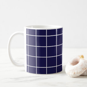 Geruit blauw-wit geruit koffiemok