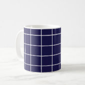 Geruit blauw-wit geruit koffiemok (Voorkant links)
