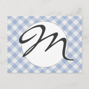 Geruit Blue Gingham Classic Briefkaart