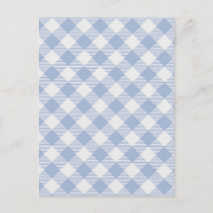 Geruit Blue Gingham Classic Briefkaart