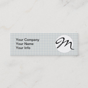 Geruit Blue Gingham Classic Mini Visitekaartje