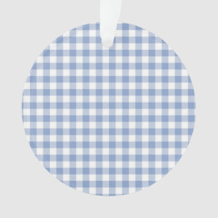 Geruit Blue Gingham Classic Ornament