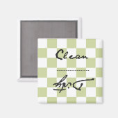 Geruit Bord Groen Schoon of Vuil Magneet (Voorkant / Achterkant)