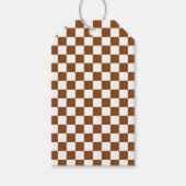 Geruit Bruin en Wit Cadeaulabel (Voorkant)